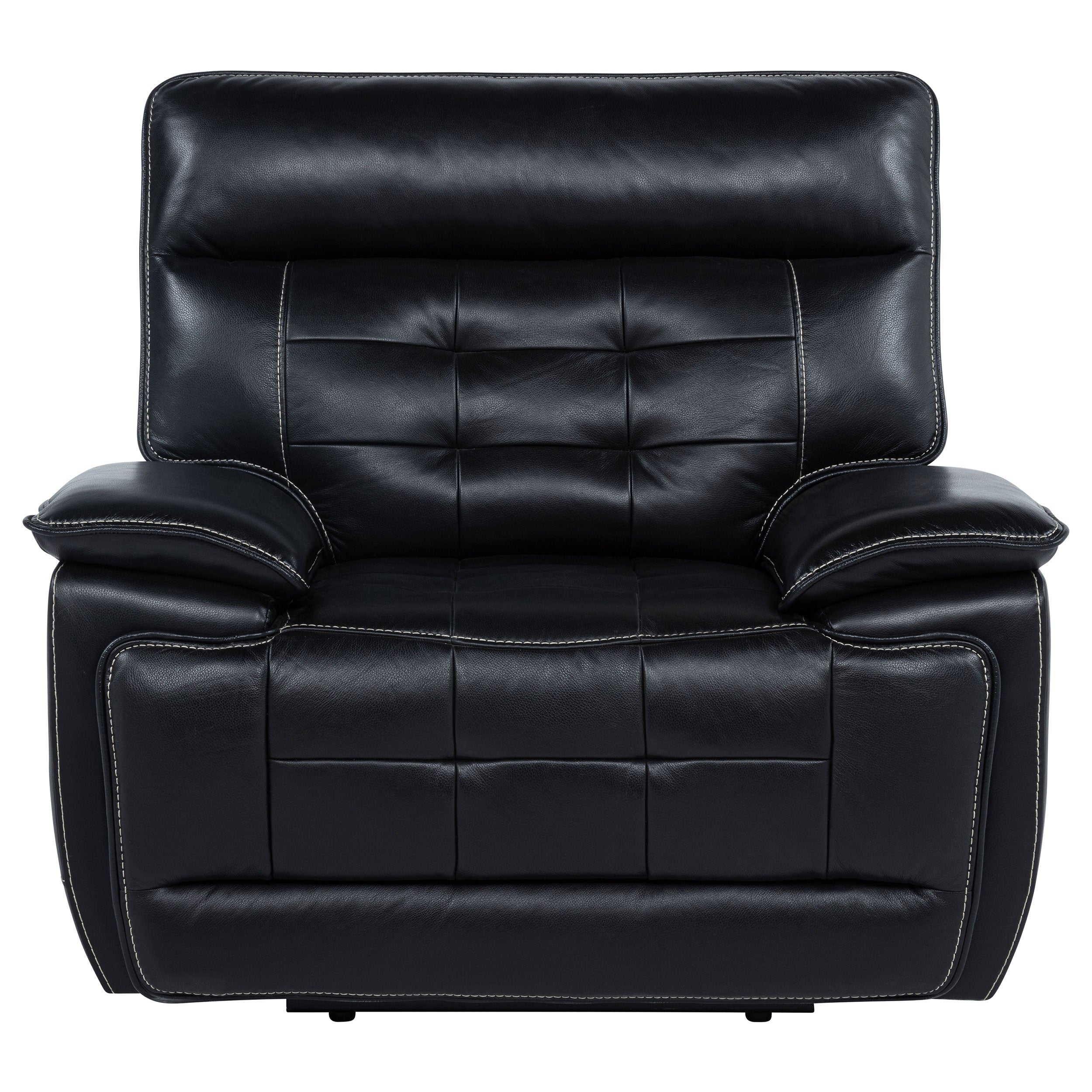Hewitt Leather Upholstered Dual Power Recliner Chair Black — view 5
