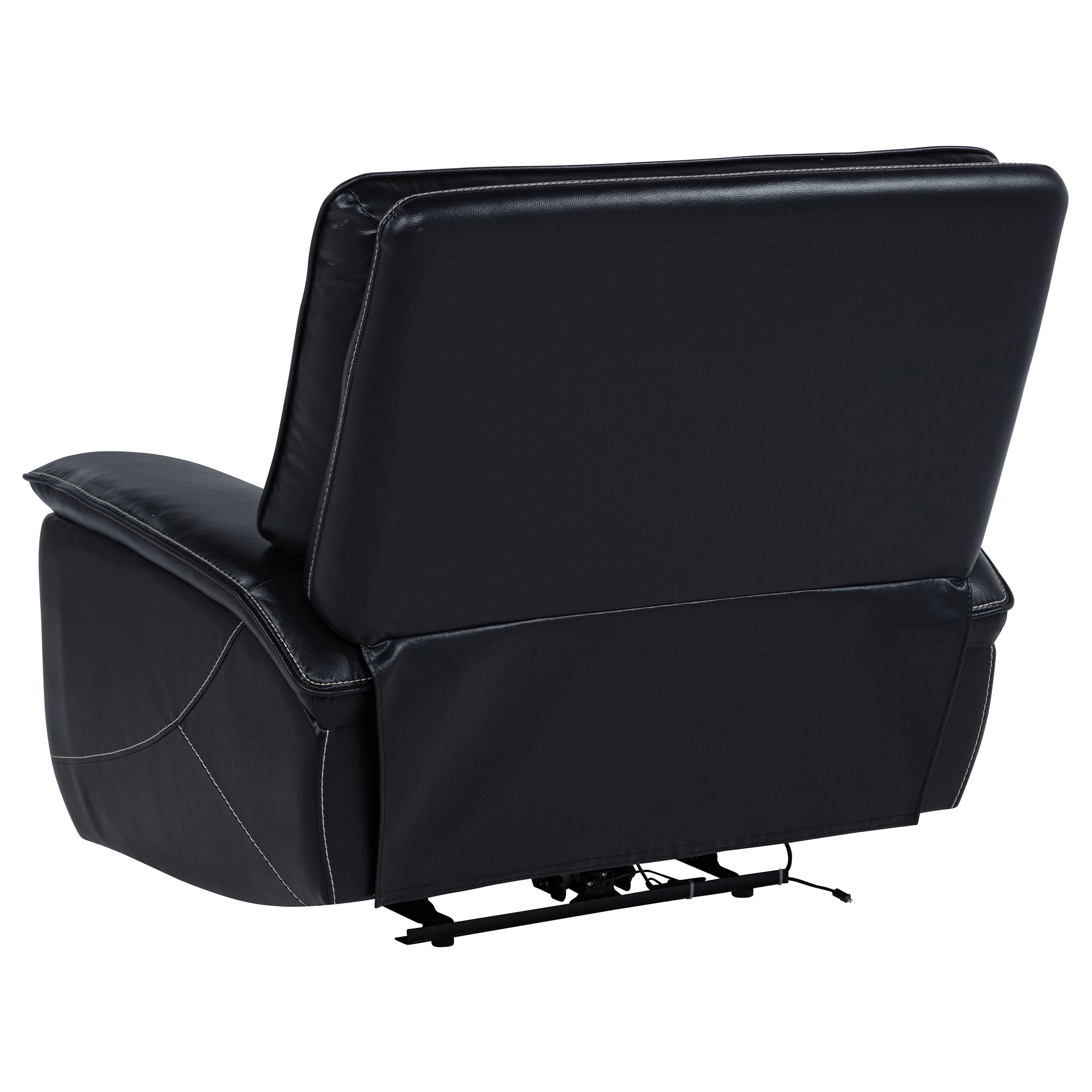 Hewitt Leather Upholstered Dual Power Recliner Chair Black — view 6