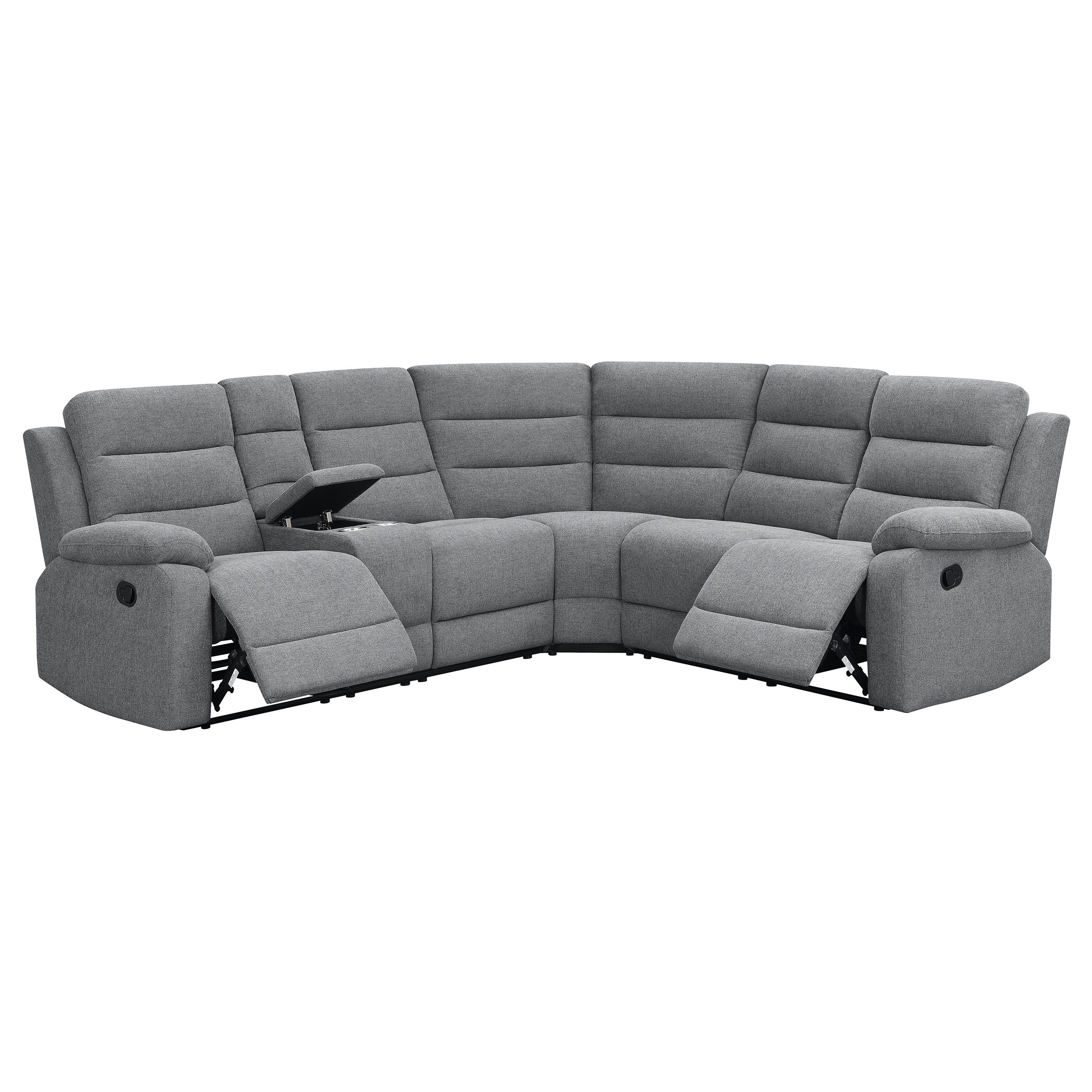 David Upholstered Reclining Sectional Sofa Smoke — view 4