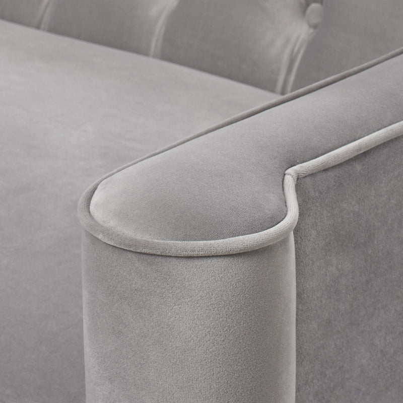 Ken - Upholstered Button Tufted Sofa - Opal Gray