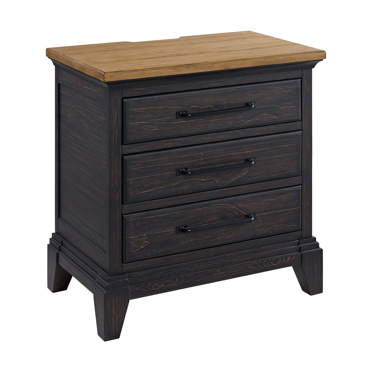 Montrose Nightstand With Charger & Sensor Light in Espresso & Brown by Elements International
