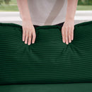 Modern Upholstered 4 Seater Corduroy Fabric Sofa With Arm And Throw Pillows