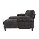 U-Shaped Sectional Sofa 103.5" Black Chenille Fabric Couch With Dual Chaise Lounges, Storage Pockets, Armrest Pillows