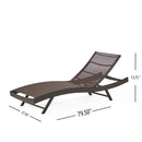 Kauai - Modern Outdoor Mesh Chaise Lounge With Adjustable Backrest - Brown Multi