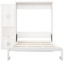 Murphy Bed With Side Cabinet Storage Shelf, Folding Wall Bed With Desk Combo