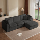 Cloud Sectional Couch, Convertible With Ottoman, 3 Seater Modular Design