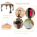 Outdoor Pop Up Gazebo Canopy With 2 Tier Soft Top And Removable Zipper Netting