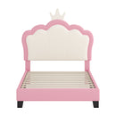Upholstered Princess Platform Bed With Crown Headboard