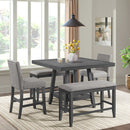 Seneca - Counter Bench Without Back And With Gray Fabric - Gray