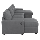 Convertible Sectional Sofa With Storage Chaise Lounges And USB Ports