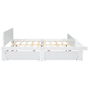 Full Bed with Footboard Bench,2 drawers,White