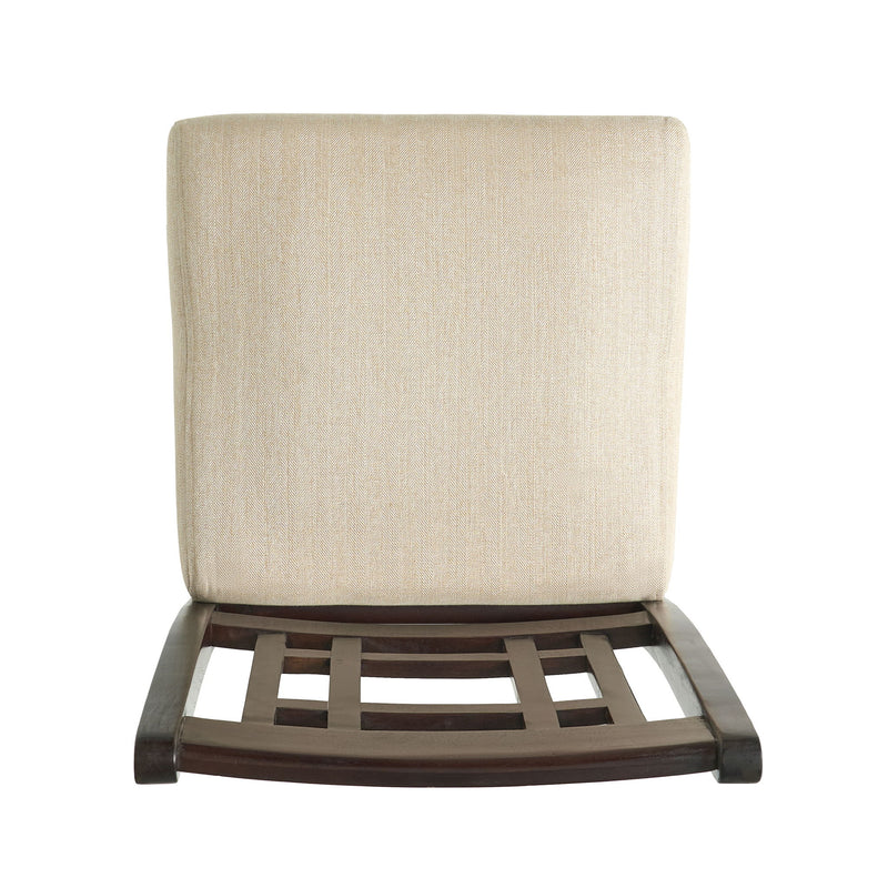 Upholstered Dining Chairs, Modern Dining Room Chairs For Dining Room Kitchen With Acacia Wood Legs (Set of 2) - Mahogany / Beige