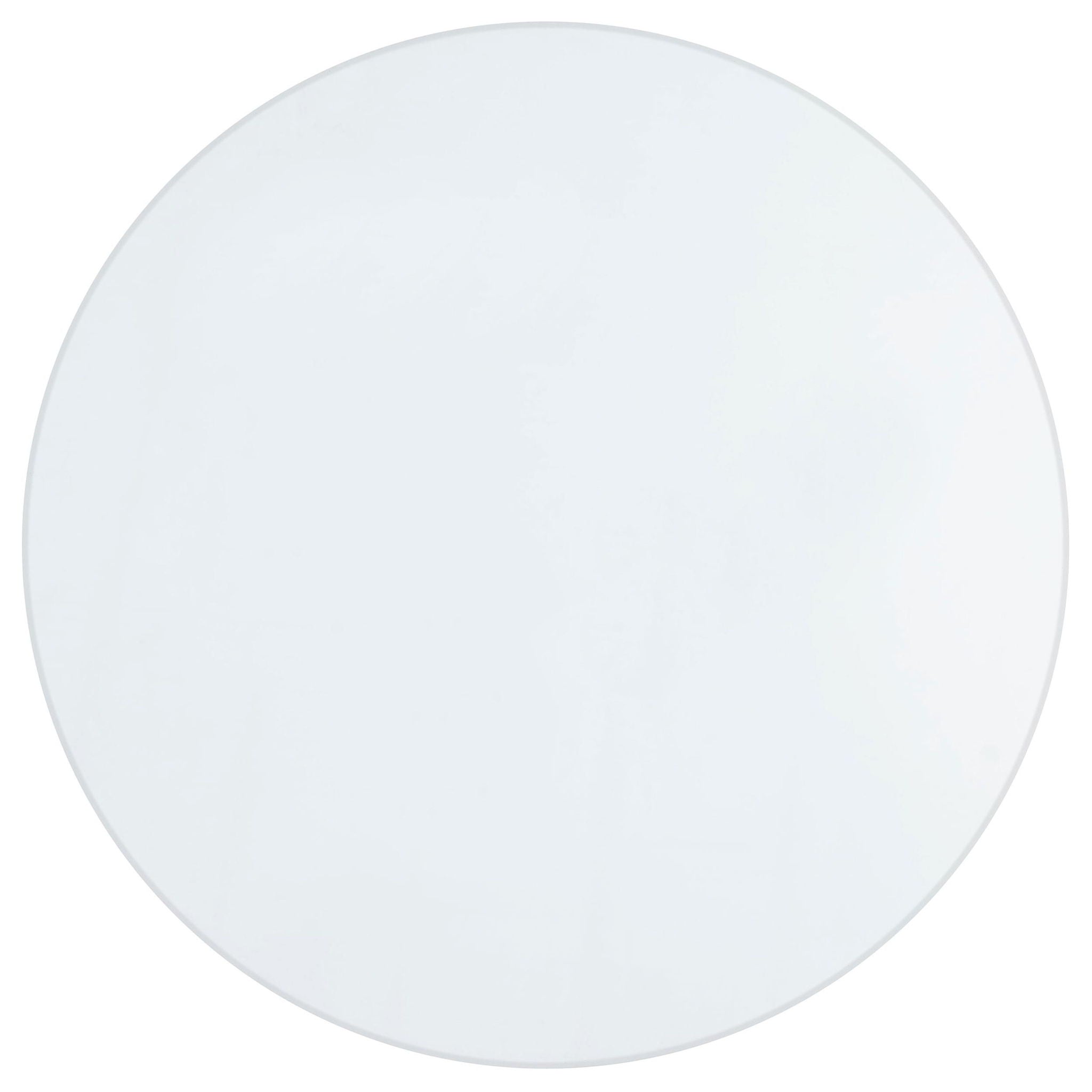 Quinn Round 52-inch Glass Top Mirrored Dining Table Silver