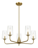 Dazzle - 5 Lights Chandelier With Clear Seeded Satin - Antique Brass / Clear / Gold
