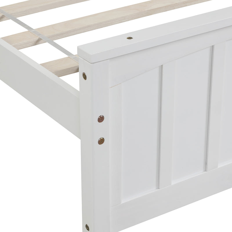 Wood Platform Bed Twin size Platform Bed, White(Old Sku:WF190776AAK  Less two center support legs)