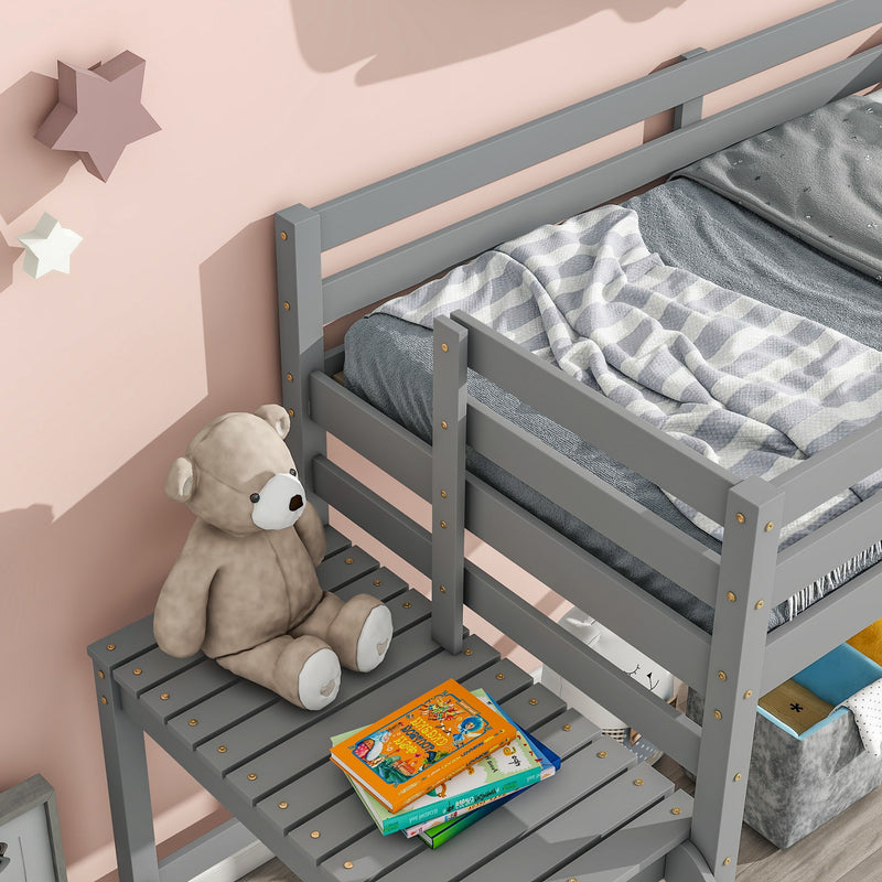 Twin Loft Bed With Platform, Ladder