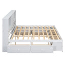 Platform Bed With Storage Headboard And 8 Drawers