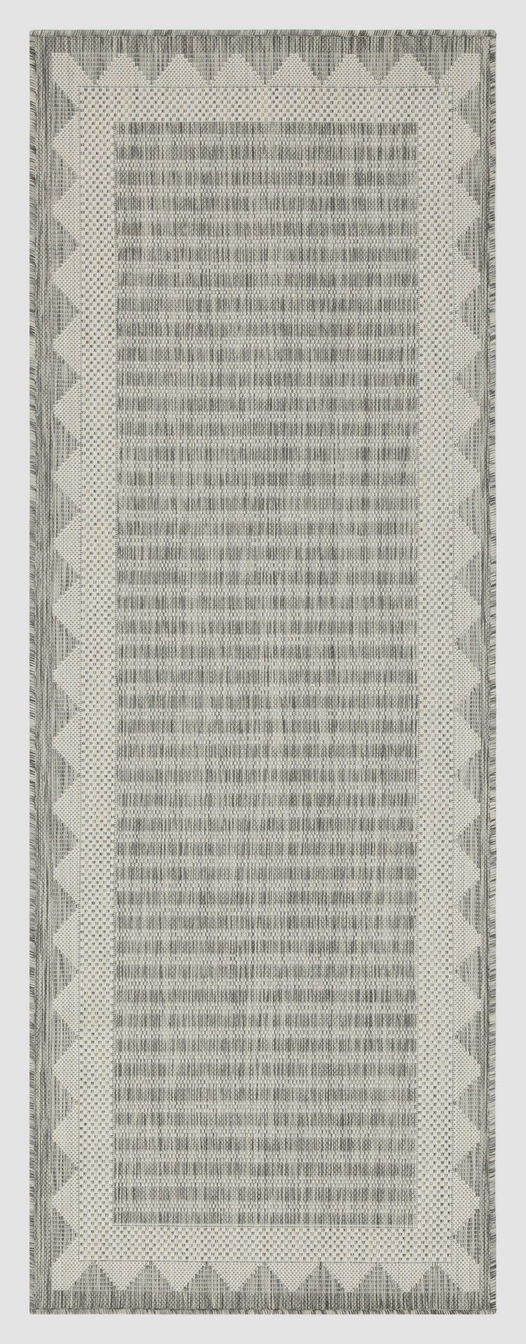 Sunshine - 2'7" X 7'3" Indoor / Outdoor Area Rug, Polypropylene - Silver