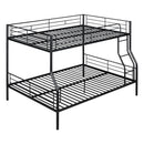Full XL Over Queen Metal Bunk Bed, Black