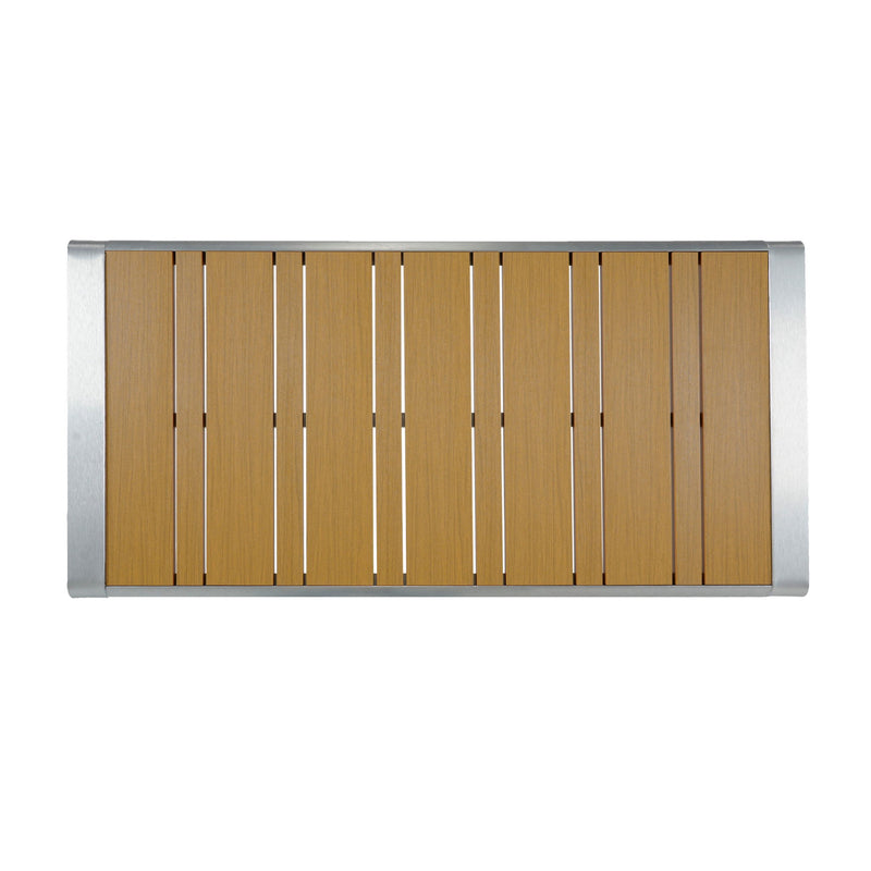 Cora - Outdoor Patio Aluminum 4 Pieces Chat Set - Beige / Natural / Silver