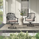 Patio Outdoor Aluminum Dining Swivel Rocker Chairs With Cushion (Set of 2)