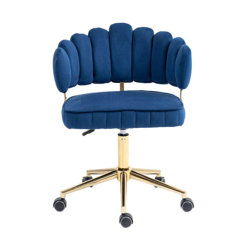 Modern Velvet Home Office Desk Chair With Adjustable Height And Swivel Wheels