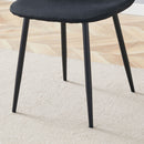 Modern Medieval Style Cushioned Side Chairs Set With Black Metal Legs For Kitchens