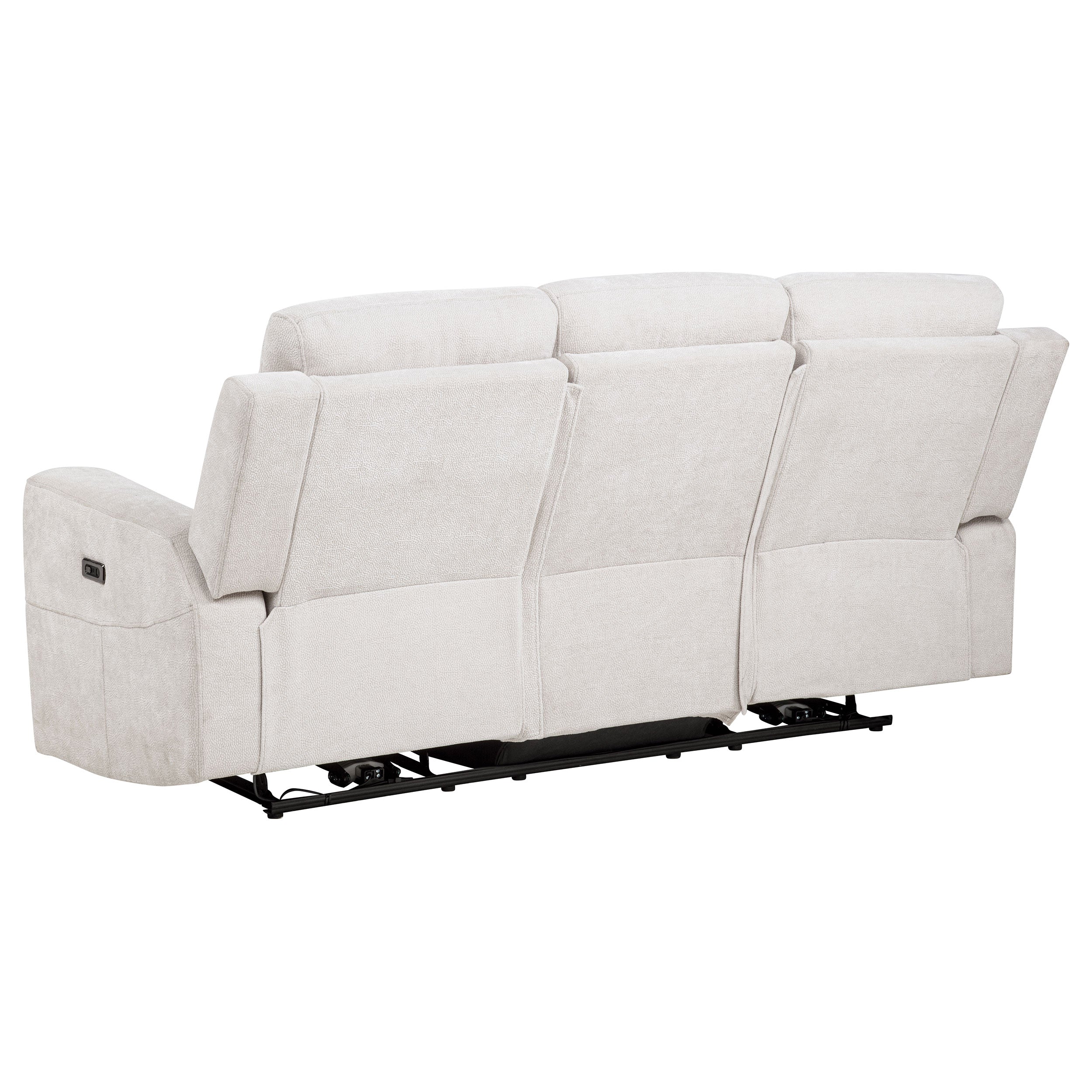 Kennett 3-piece Chenille Power Reclining Sofa Set Ivory — view 5