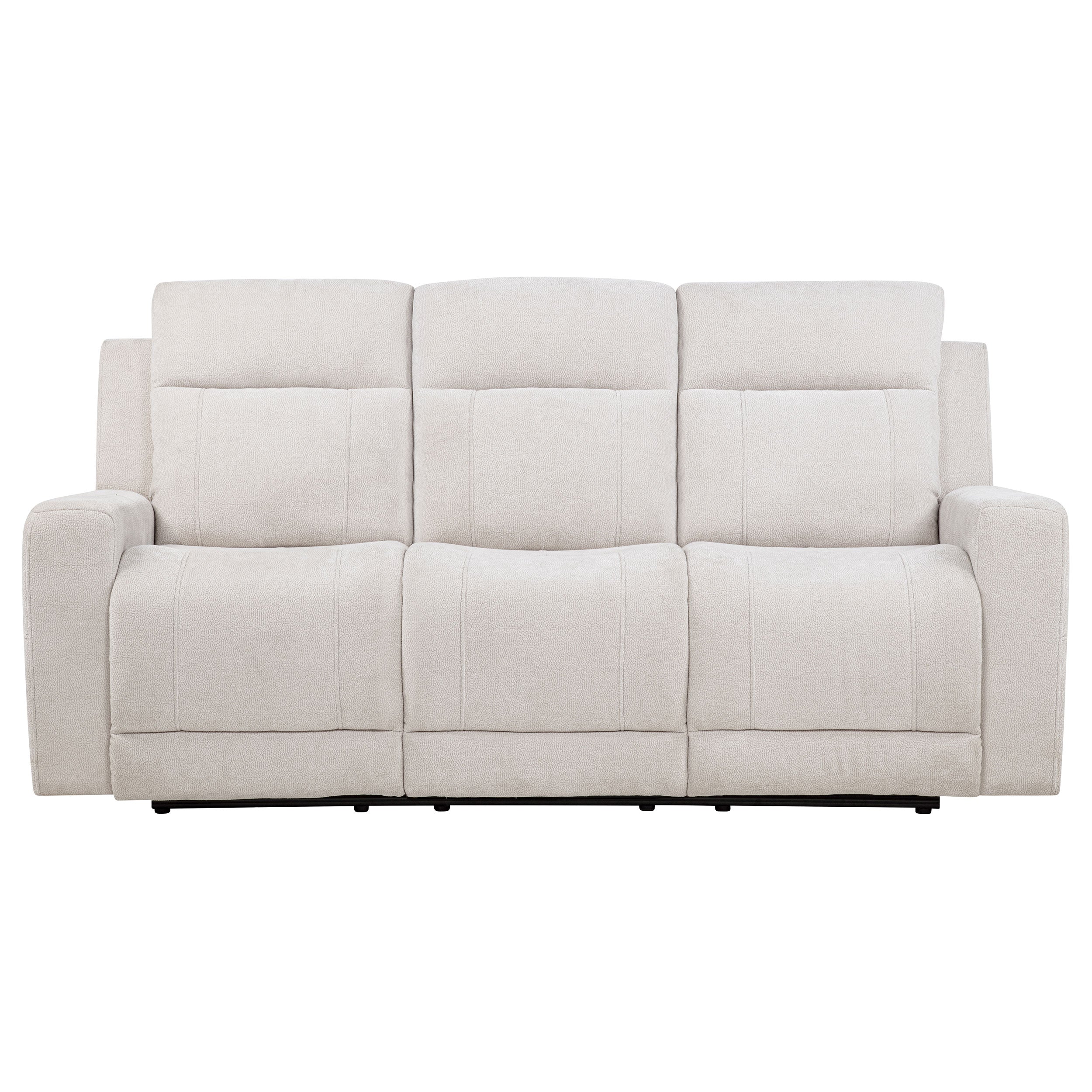 Kennett Chenille Upholstered Power Reclining Sofa Ivory — view 5