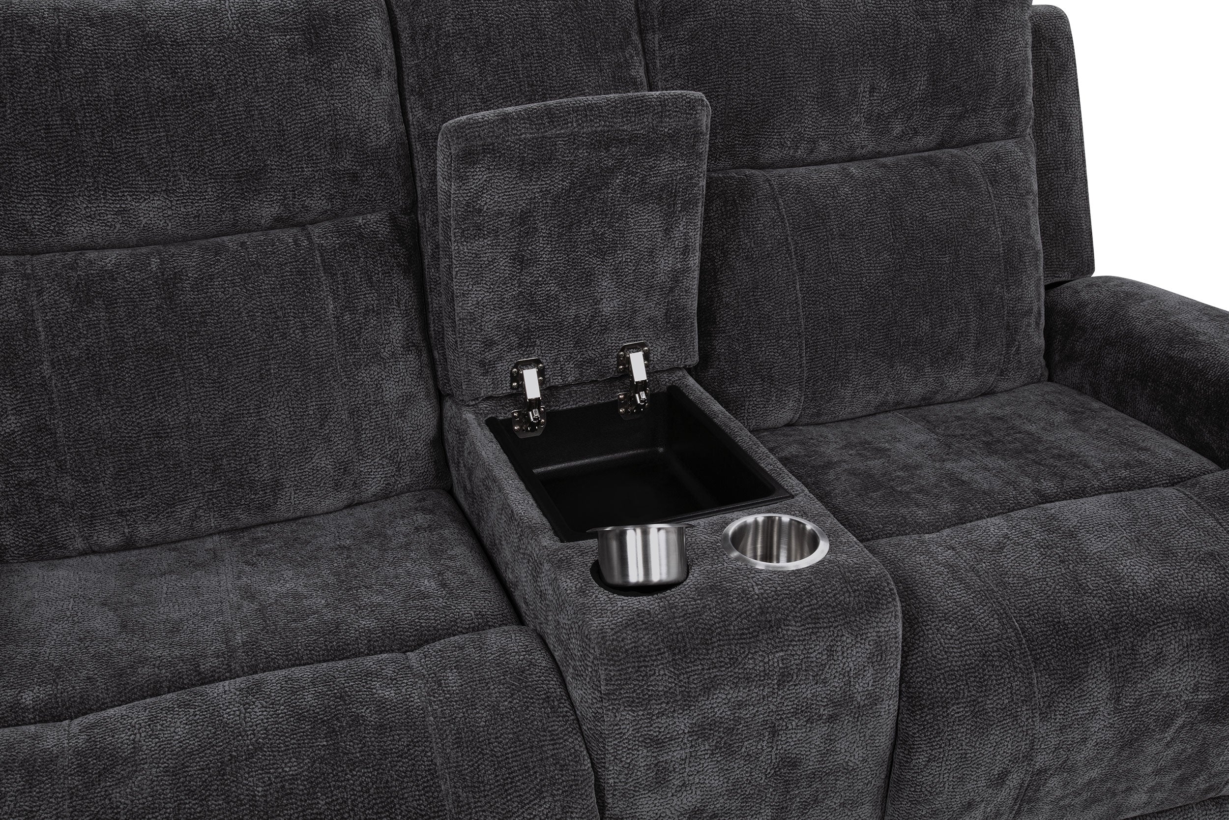 Kennett 2-piece Chenille Power Reclining Sofa Set Dark Grey — view 13