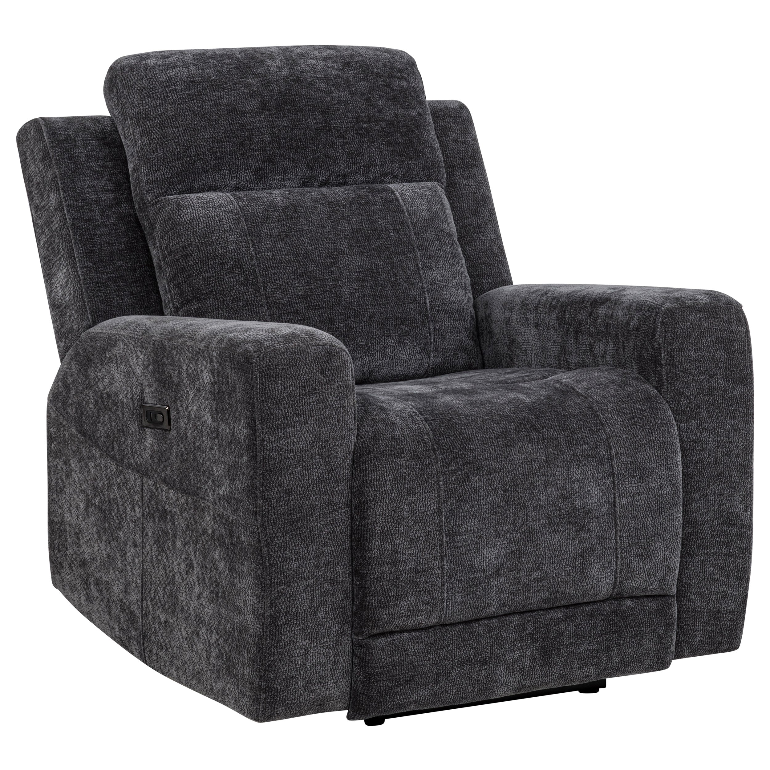 Kennett 3-piece Chenille Power Reclining Sofa Set Dark Grey — view 11