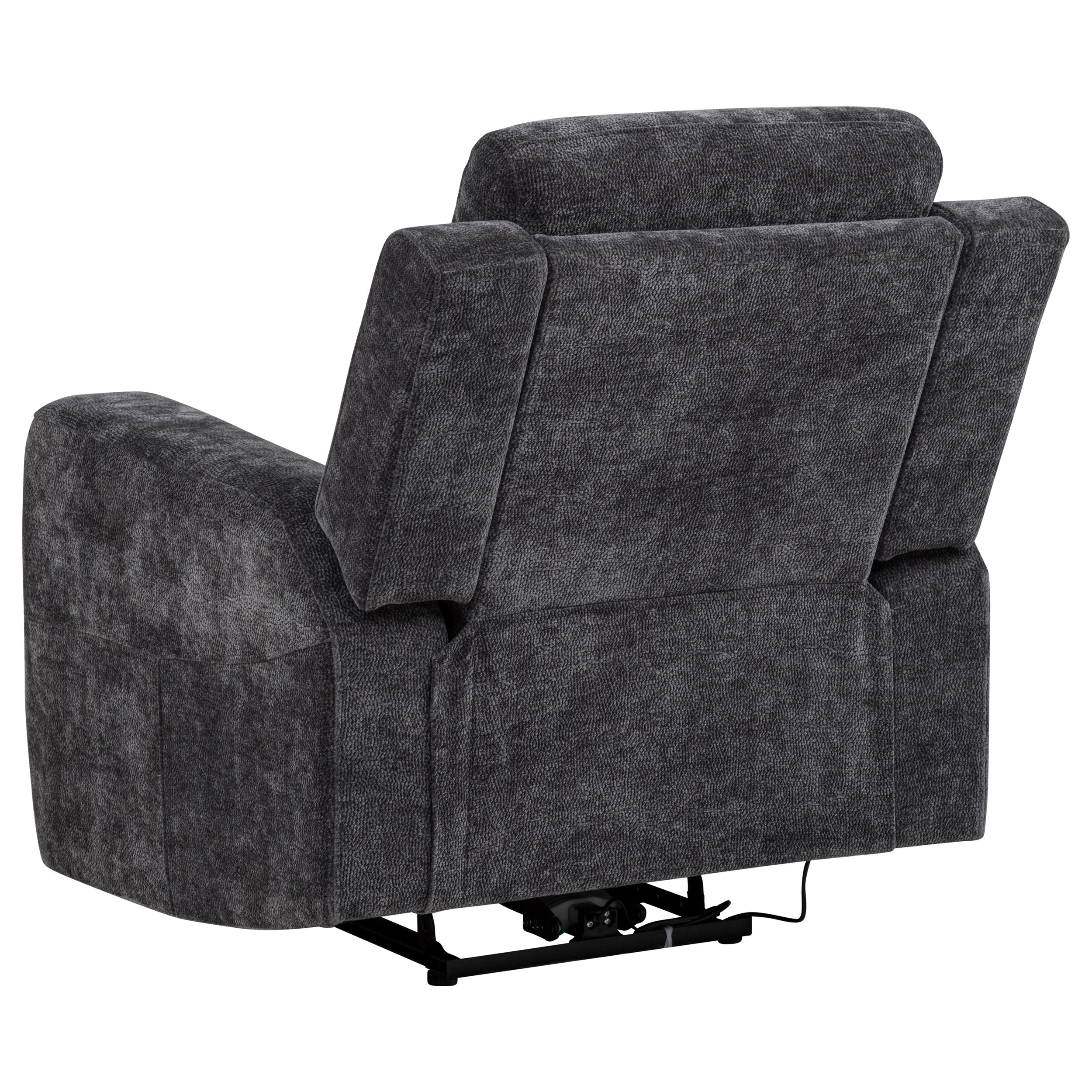 Kennett Chenille Upholstered Power Recliner Chair Dark Grey — view 6