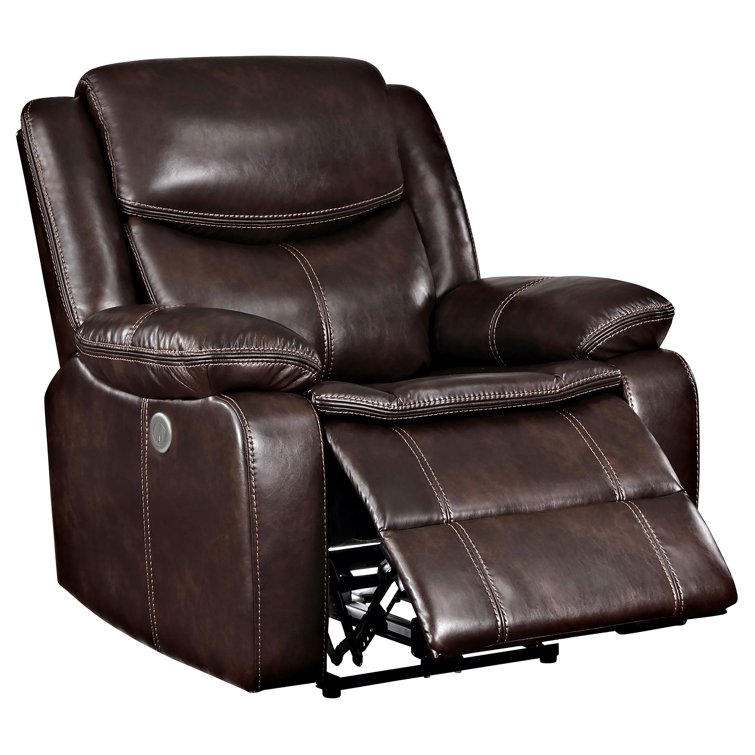 Sycamore Upholstered Power Recliner Chair Dark Brown — view 4