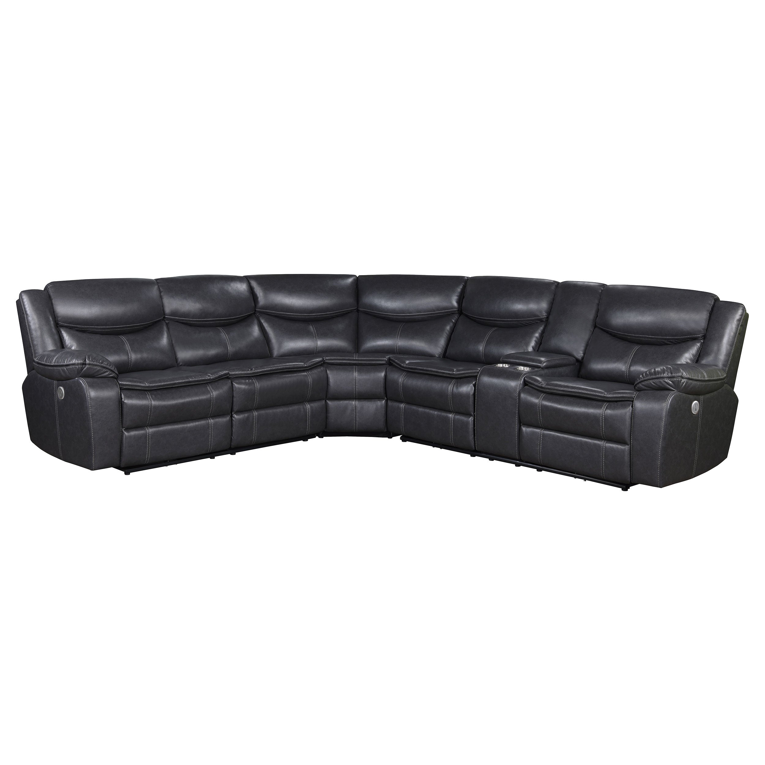 Sycamore Upholstered Power Reclining Sectional Sofa Grey — view 4