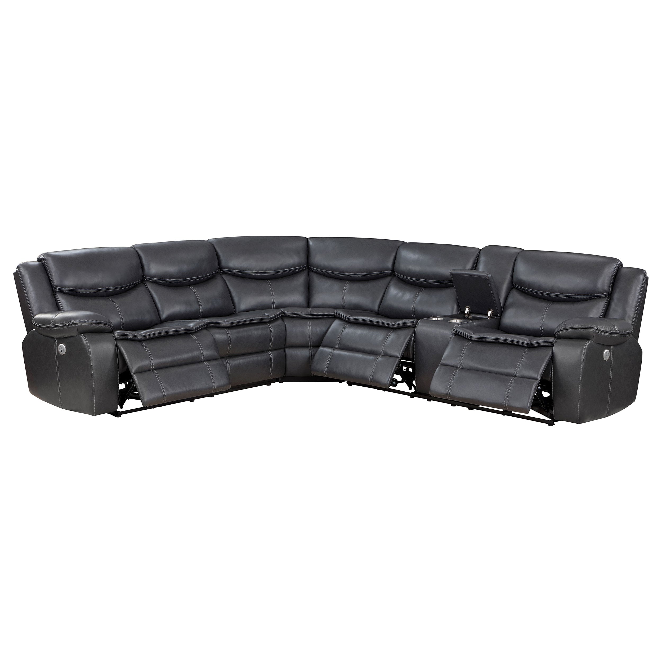 Sycamore Upholstered Power Reclining Sectional Sofa Grey — view 1