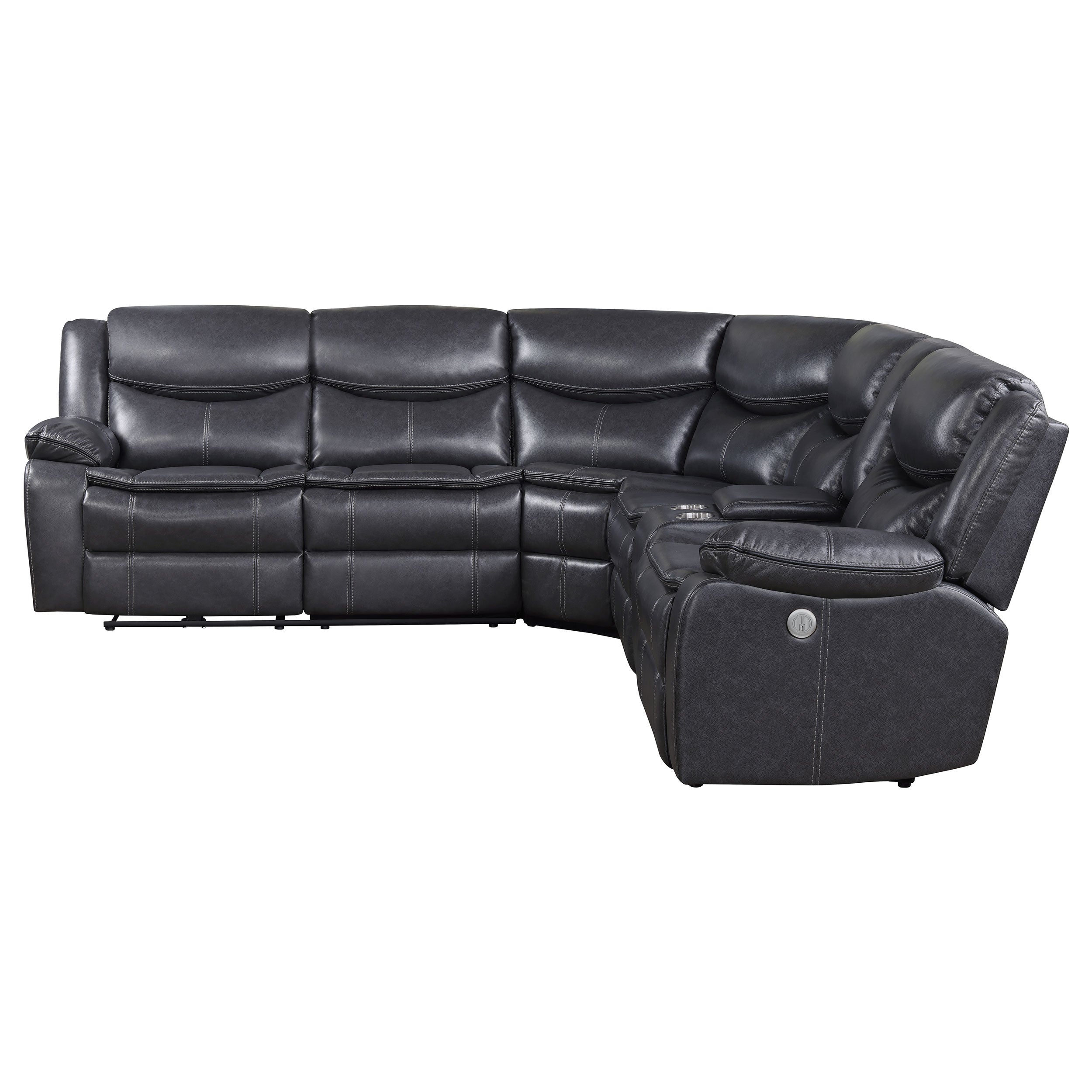 Sycamore Upholstered Power Reclining Sectional Sofa Grey — view 5