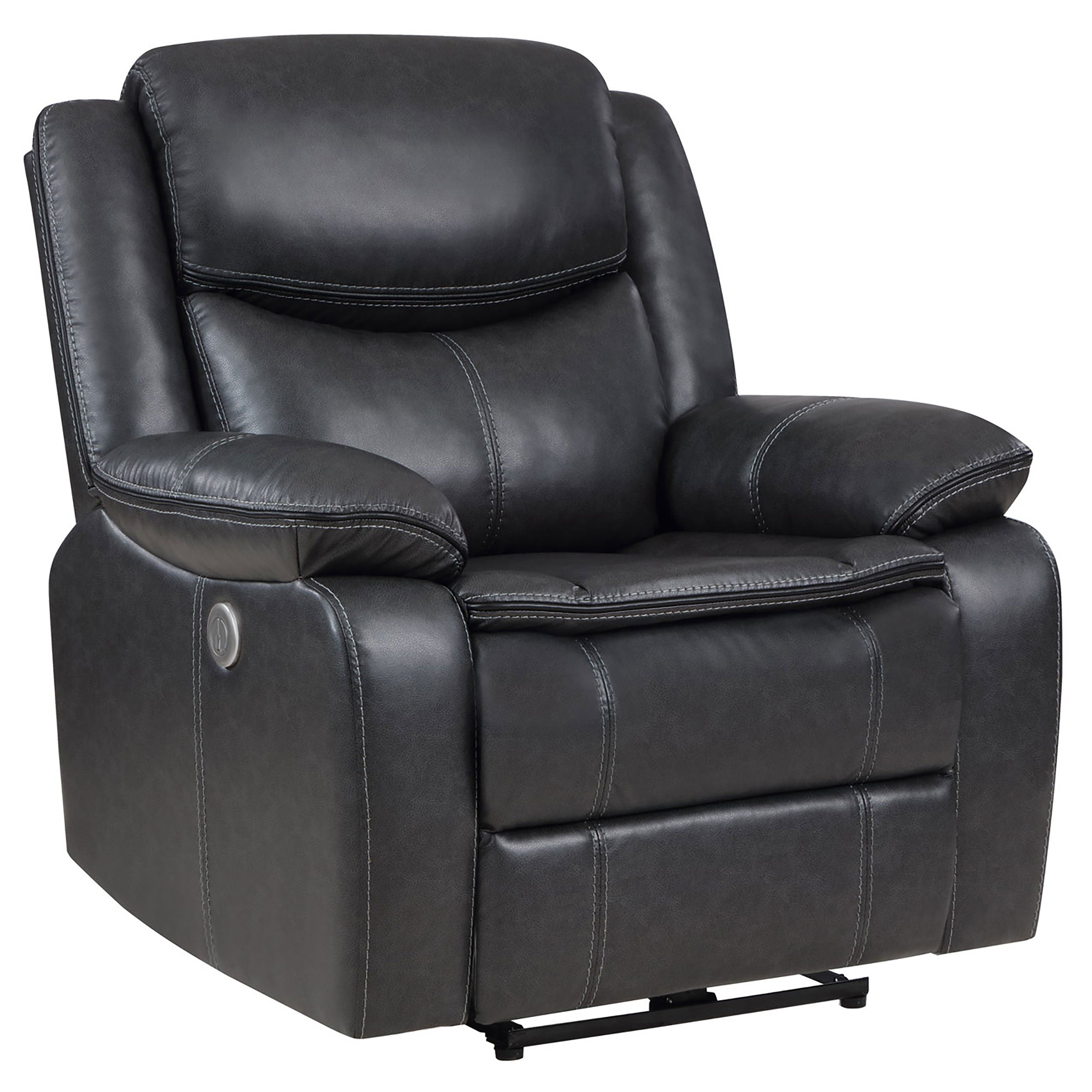 Sycamore Upholstered Power Recliner Chair Dark Grey — view 1