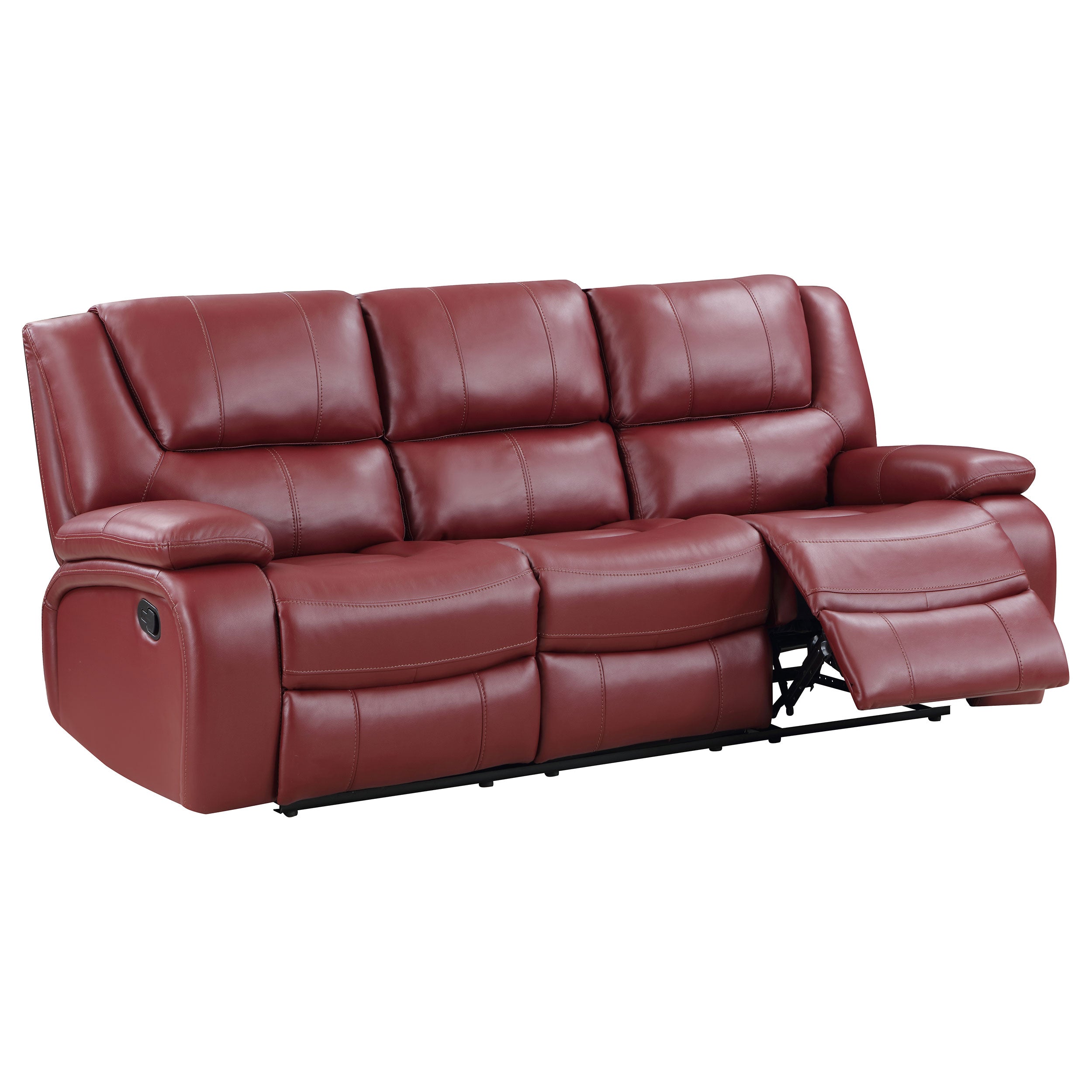 Camila Upholstered Motion Reclining Sofa Red — view 1