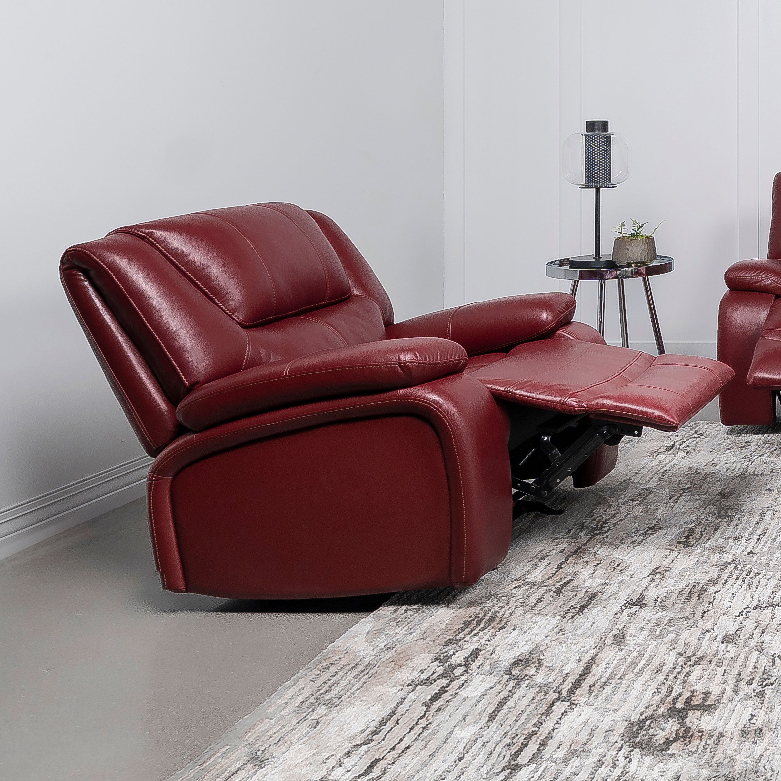 Camila Upholstered Glider Recliner Chair Red — view 3