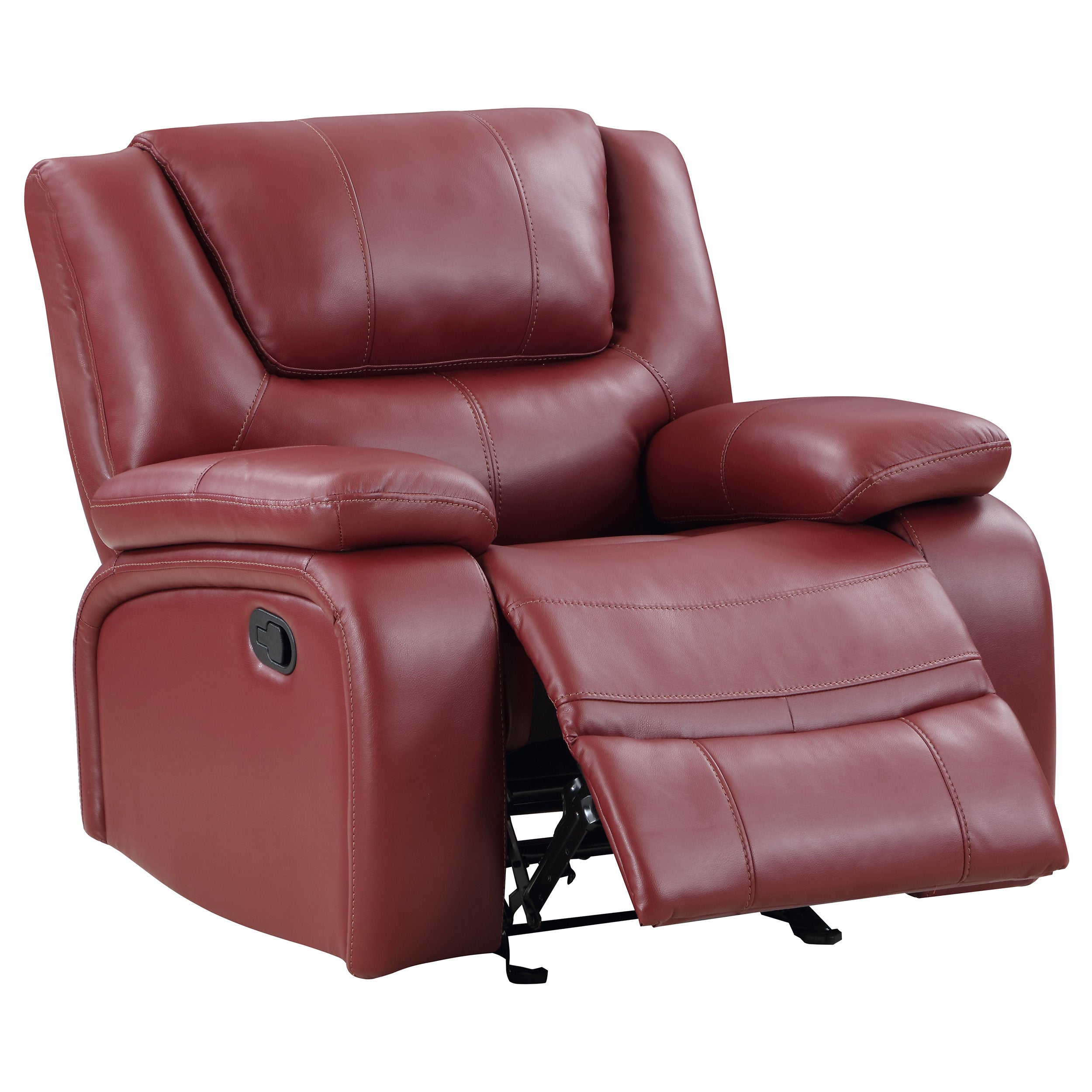 Camila Upholstered Glider Recliner Chair Red — view 4