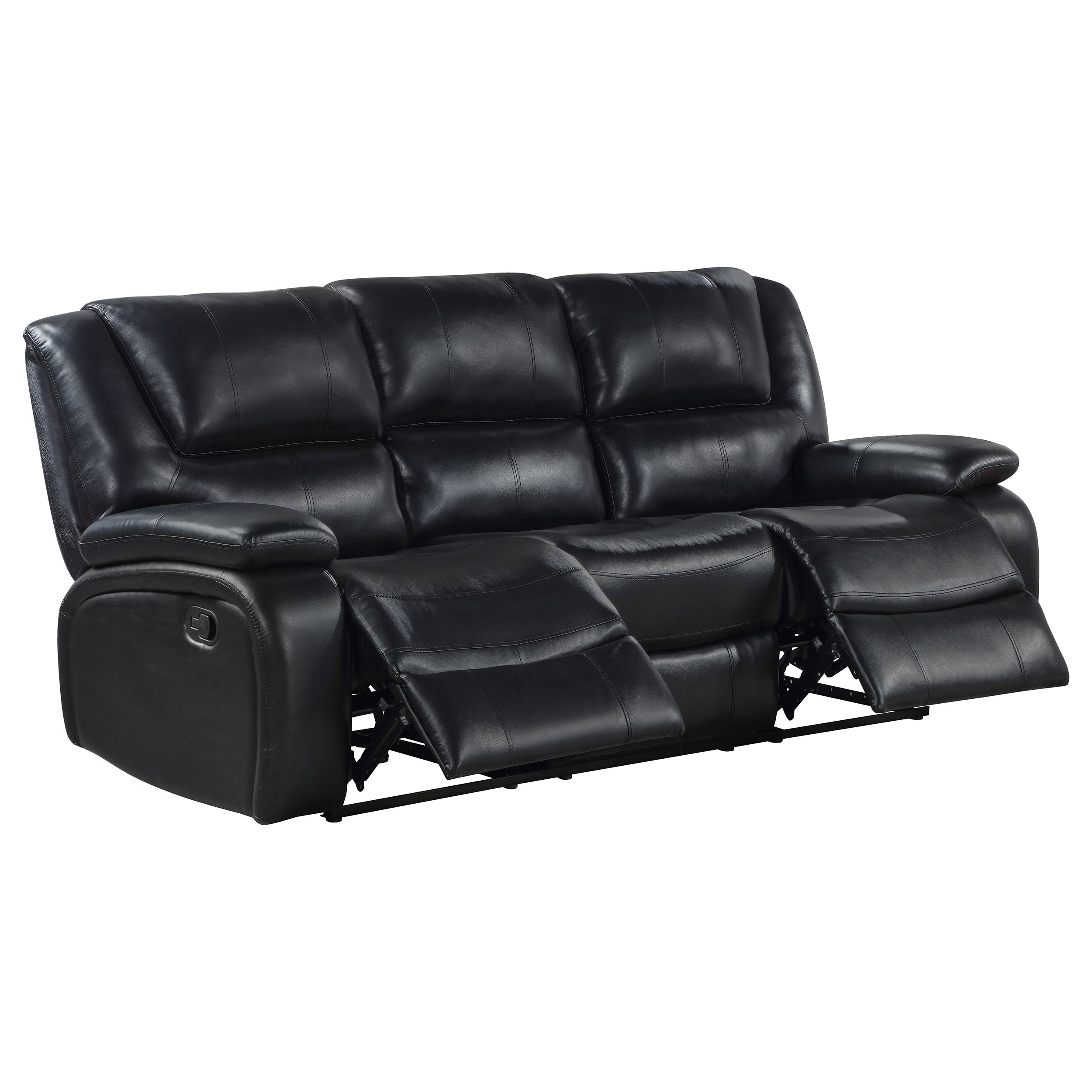 Camila 2-piece Upholstered Reclining Sofa Set Black — view 6