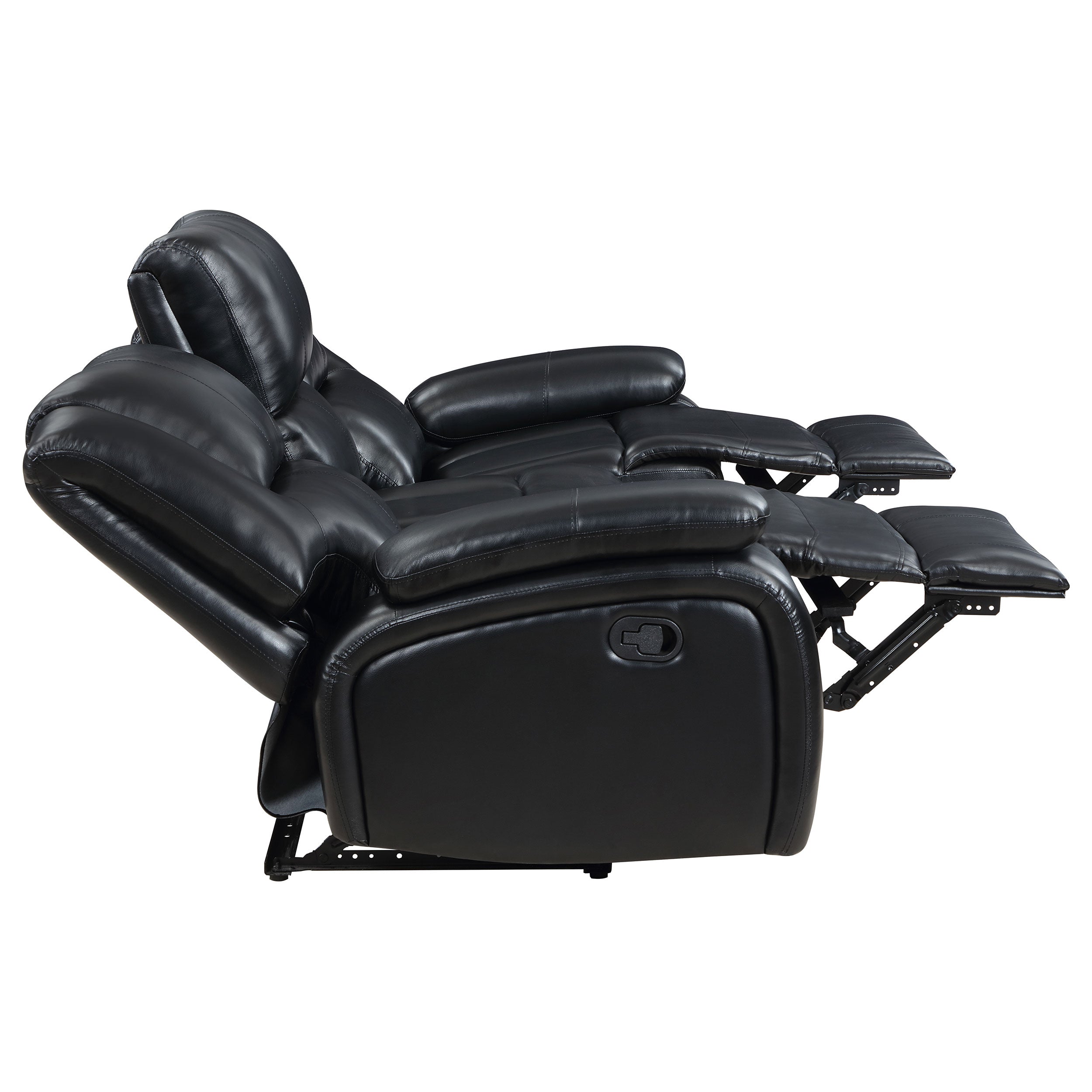 Camila 2-piece Upholstered Reclining Sofa Set Black — view 8