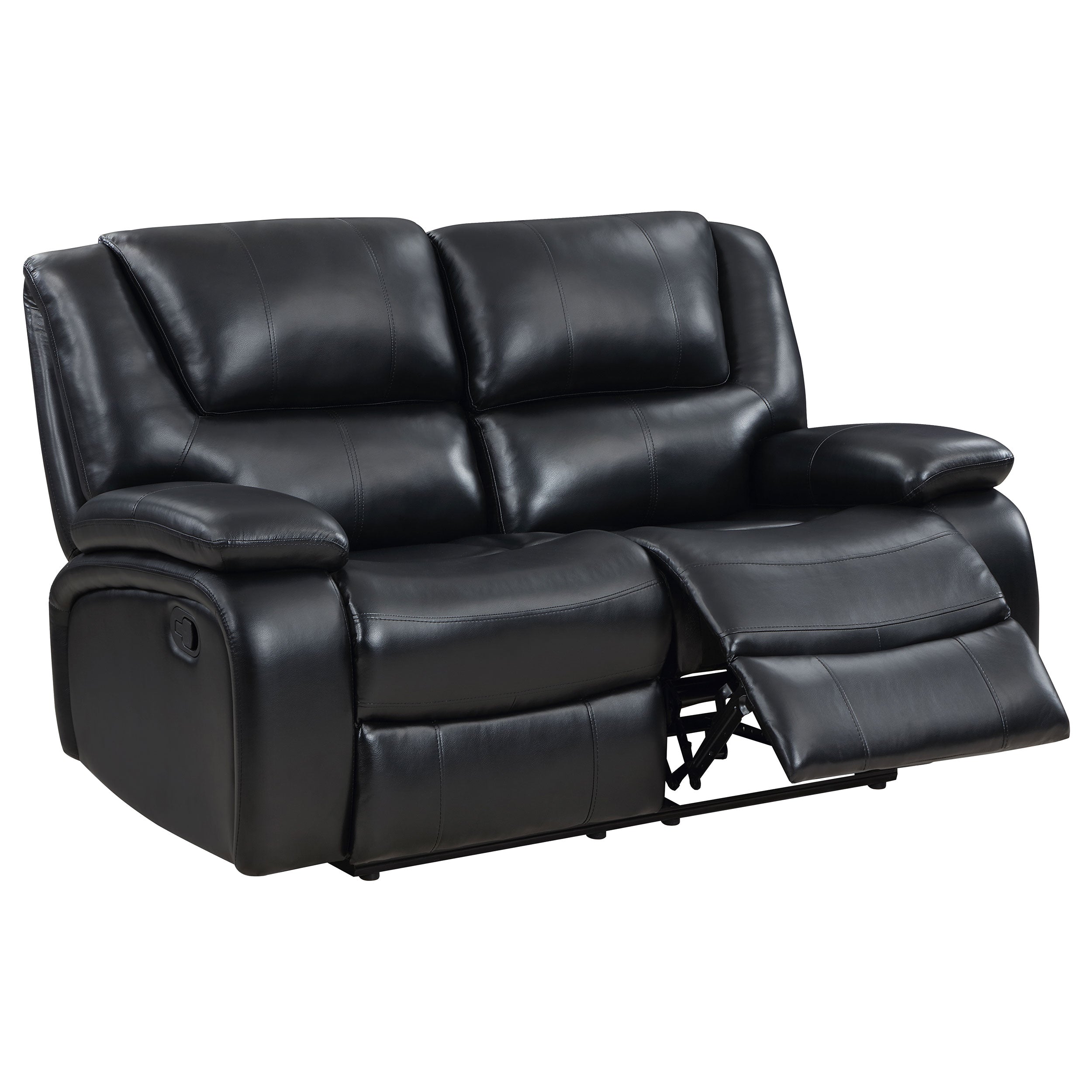 Camila 3-piece Upholstered Reclining Sofa Set Black — view 9