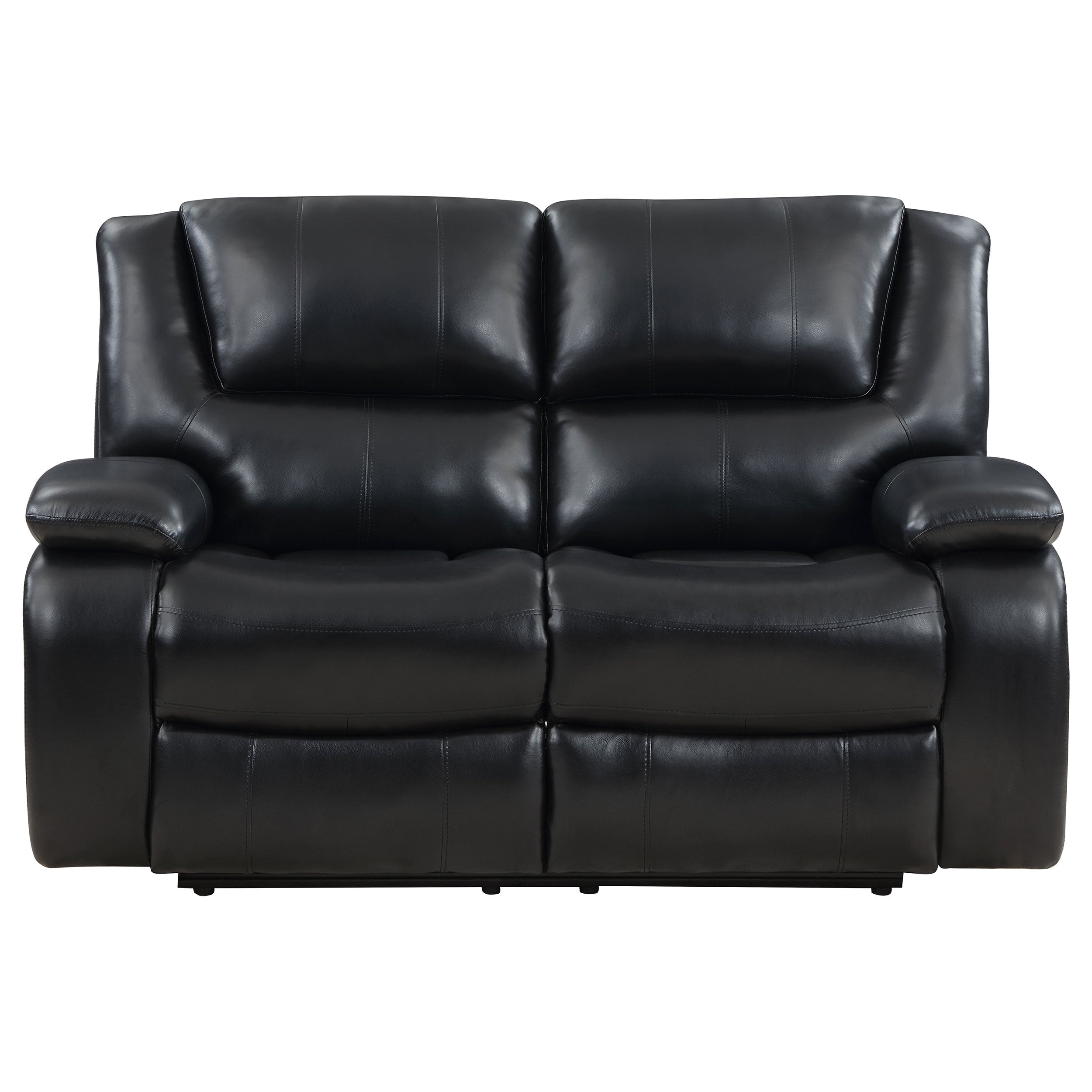 Camila Upholstered Motion Reclining Loveseat Black — view 5