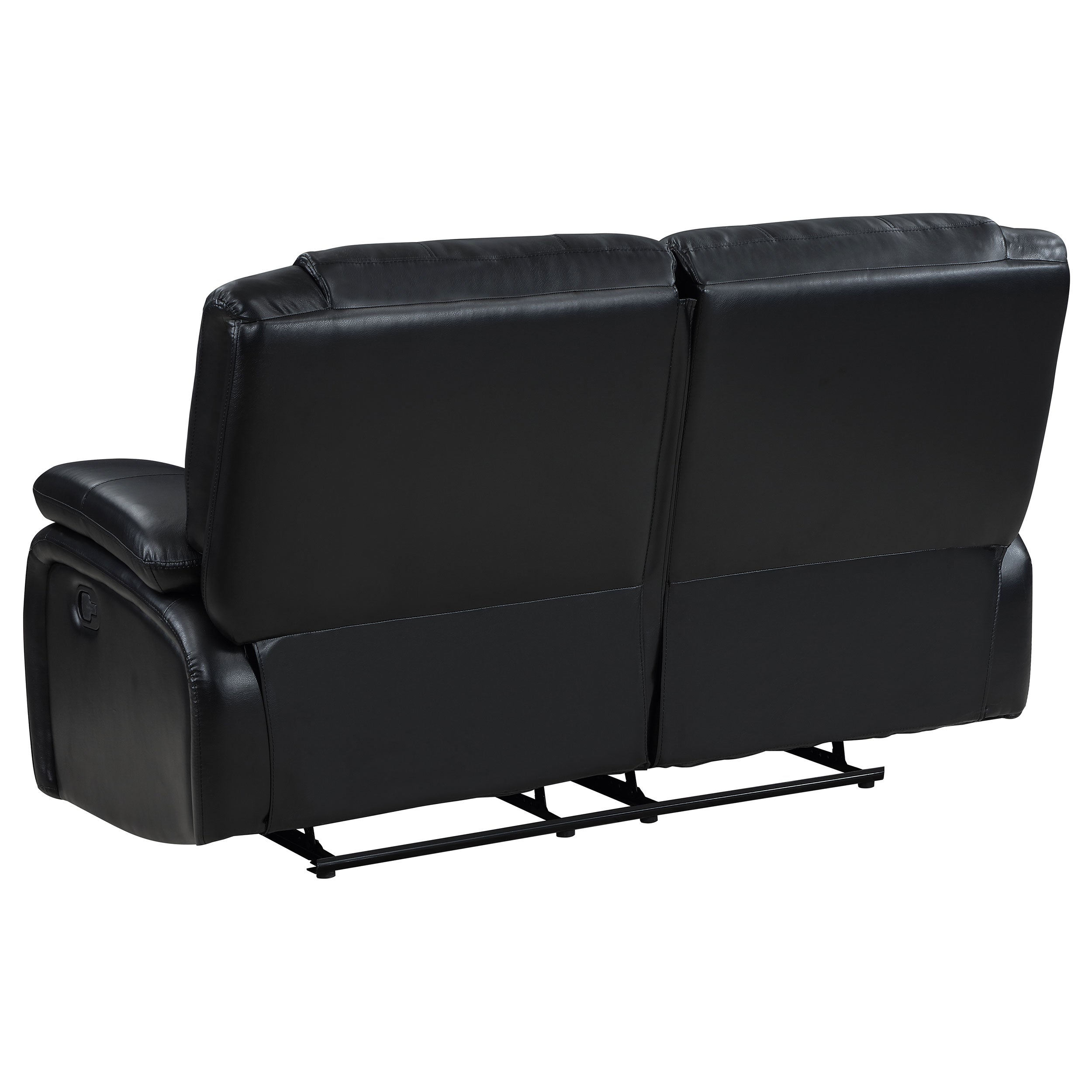 Camila Upholstered Motion Reclining Loveseat Black — view 6