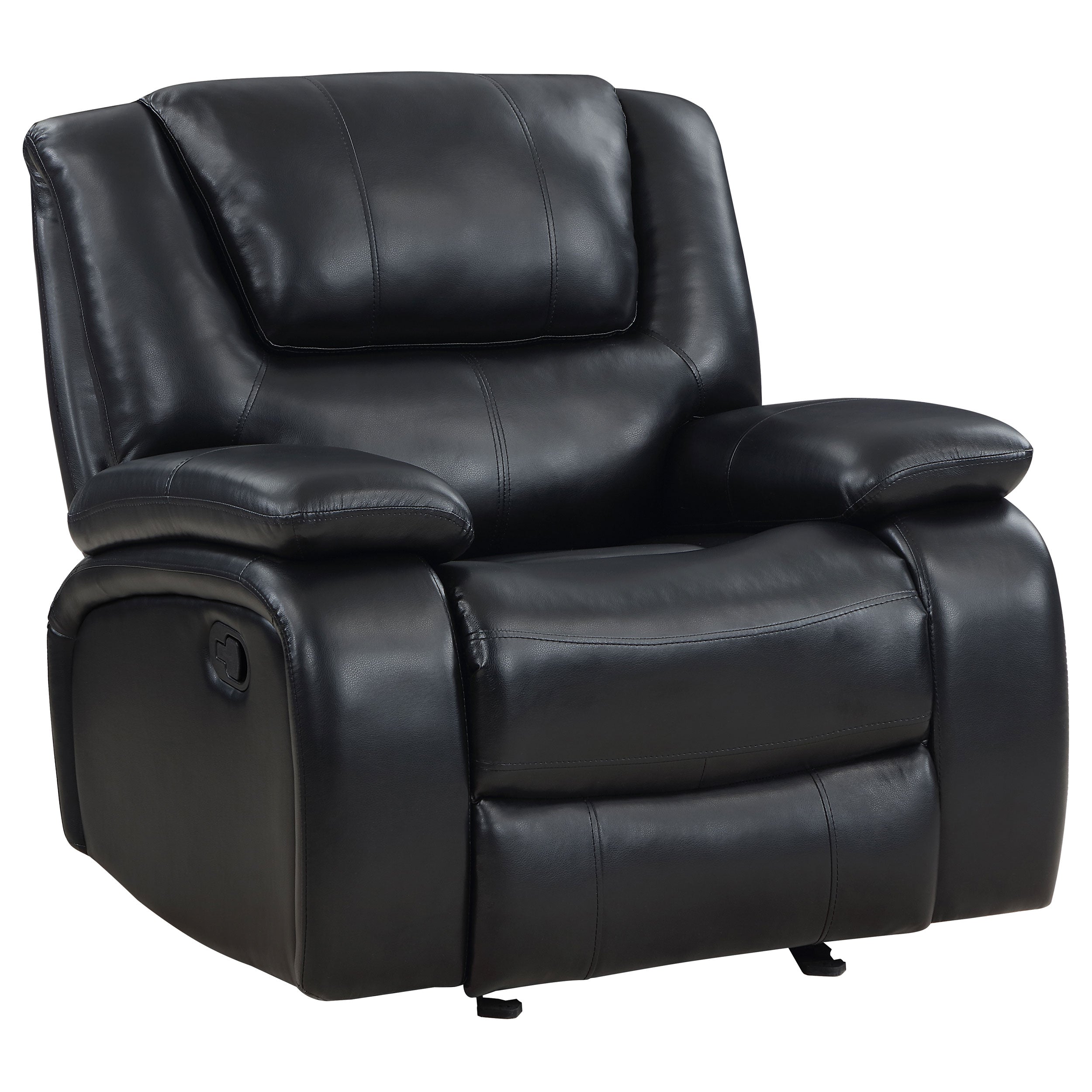 Camila Upholstered Glider Recliner Chair Black — view 1
