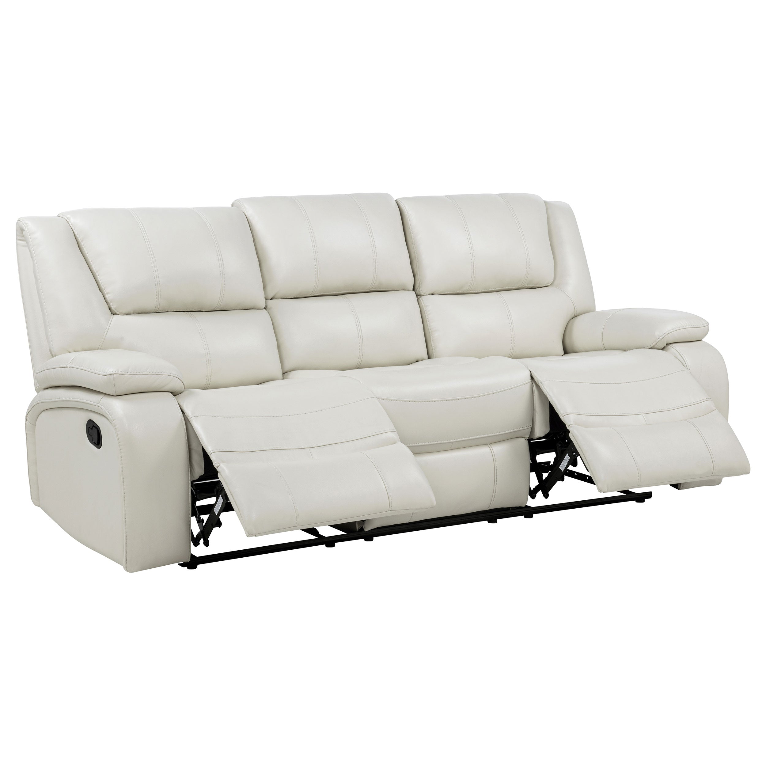 Camila Upholstered Motion Reclining Sofa White — view 1