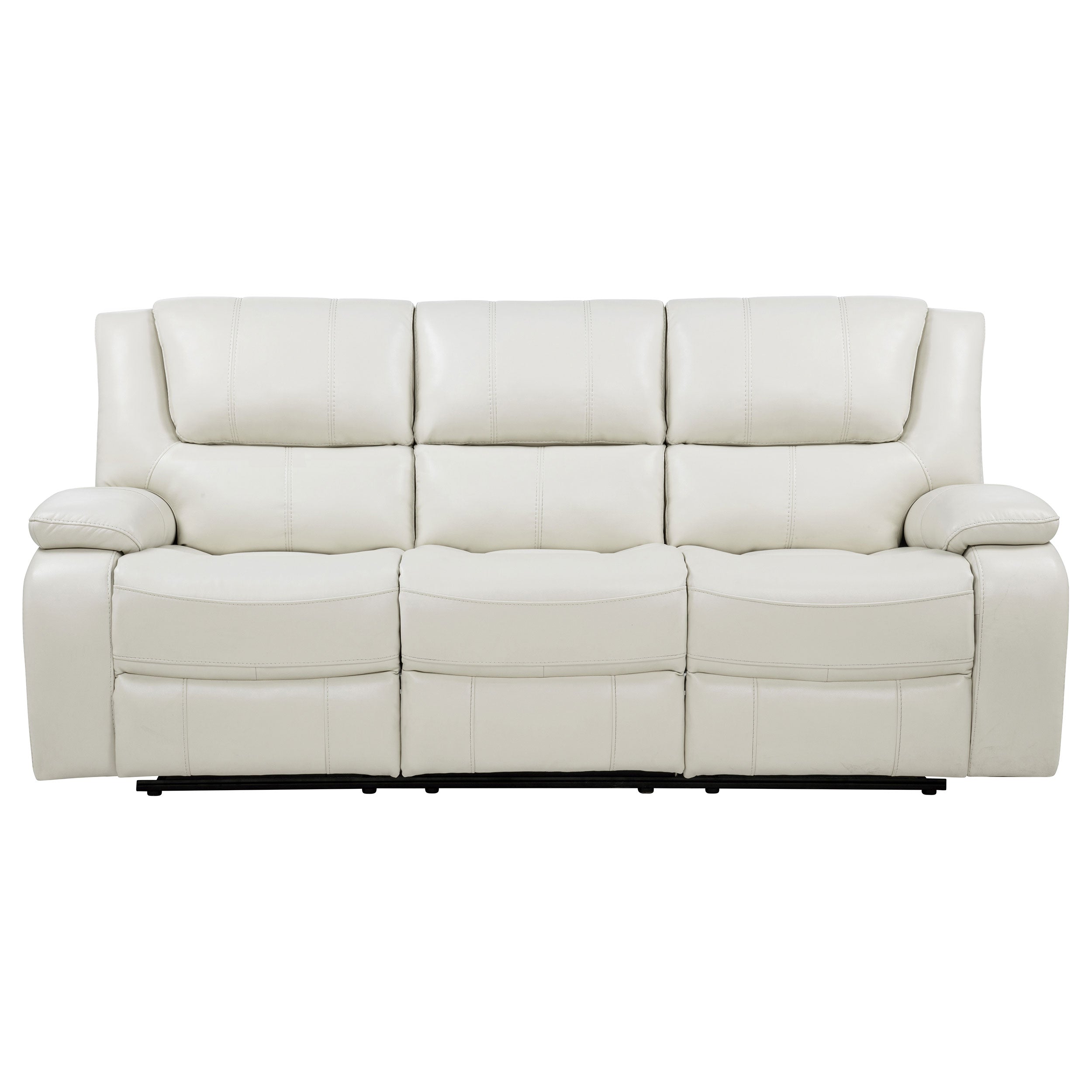 Camila Upholstered Motion Reclining Sofa White — view 5