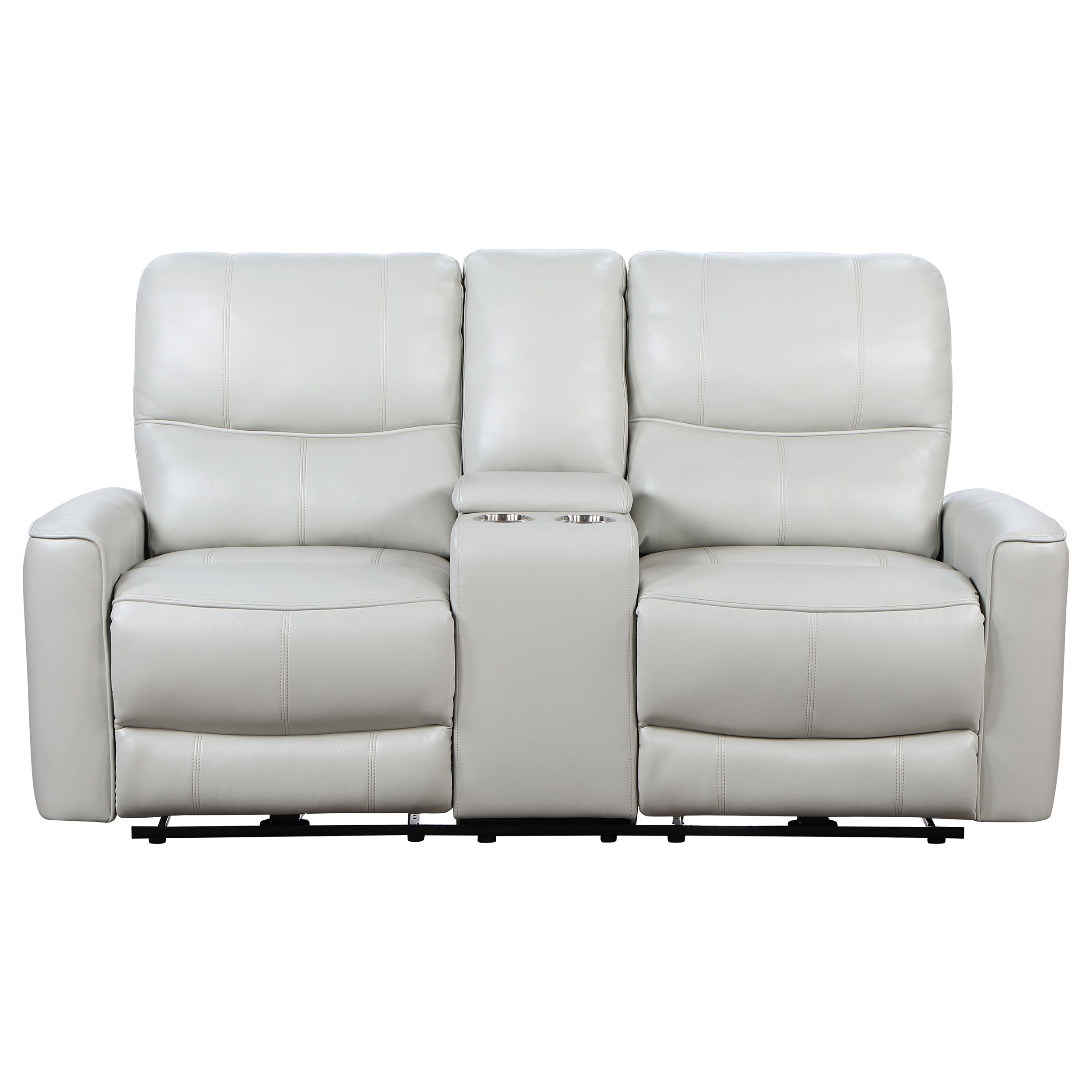 Greenfield Upholstered Power Reclining Loveseat Dove Grey — view 4
