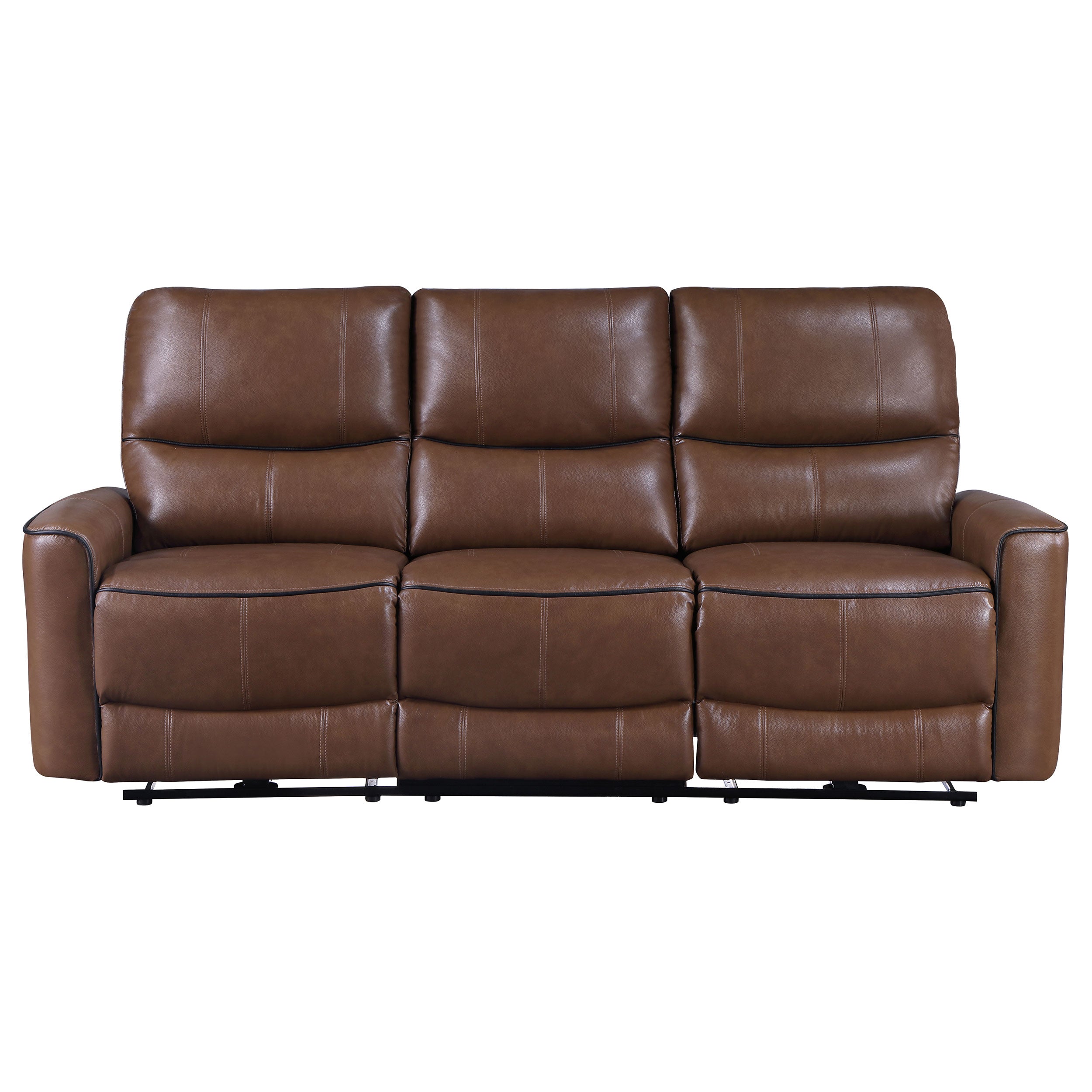 Greenfield Upholstered Power Reclining Sofa Saddle Brown — view 4
